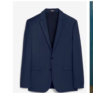 Extra slim navy washable wool blend suit jacket